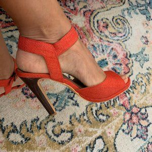 Anthropologie Shoes.  farylrobin.  Coral.  3.5 inch heels.